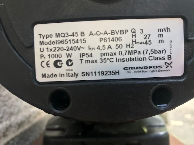 Grundfos pumpa MQ3-45