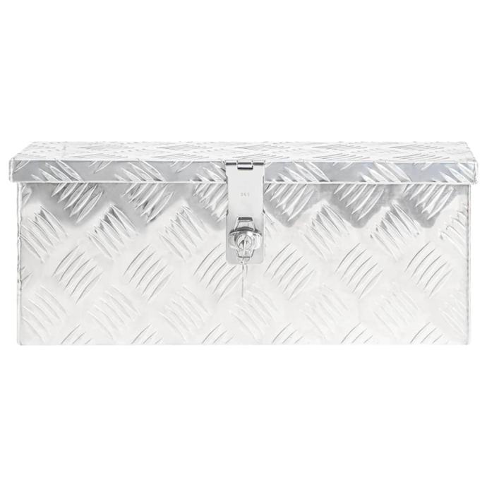 Kutija za pohranu srebrna 50 x 15 x 20,5 cm aluminijska - NOVO