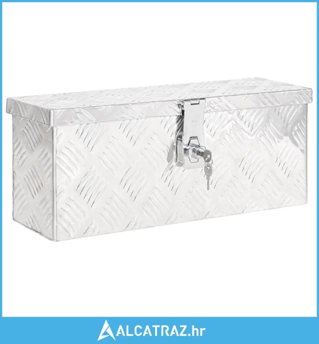 Kutija za pohranu srebrna 50 x 15 x 20,5 cm aluminijska - NOVO