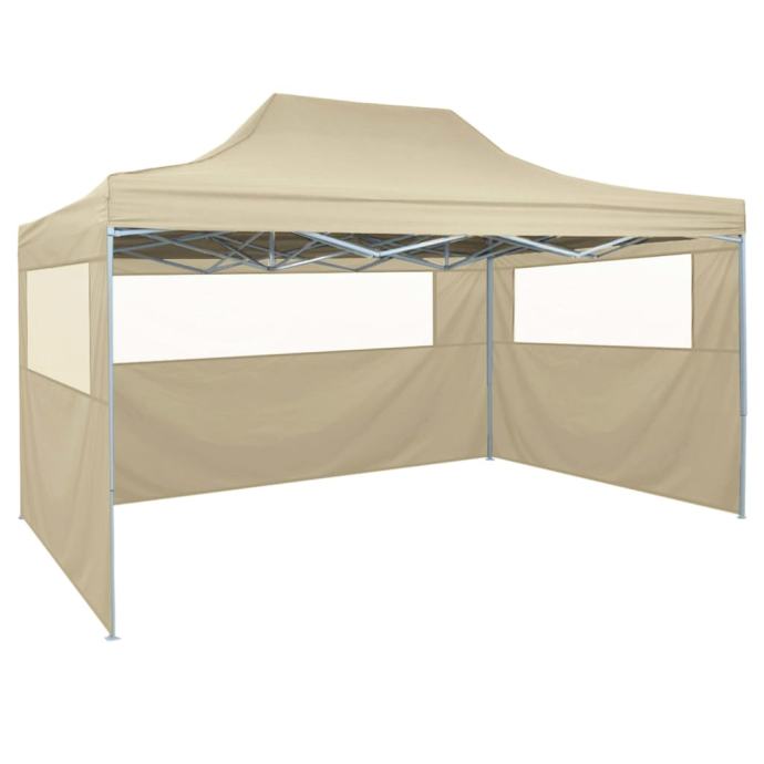 Profesionalni sklopivi šator za zabave 3 x 4 m čelični krem-NOVO