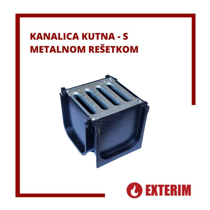 Vanjska kanalica za odvod vode s metalnom rešetkom