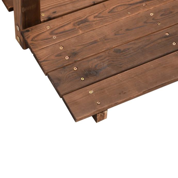 Ponte Da Giardino In Legno Carbonizzato - 150 X 67 Cm, Carico 100 Kg, Per Stagni E Giardini