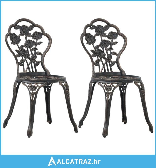 Bistro stolice 2 kom brončane od lijevanog aluminija - NOVO