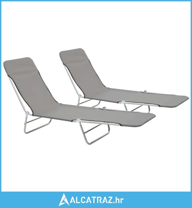 Sklopive ležaljke 2 kom čelik i tkanina sive NOVO