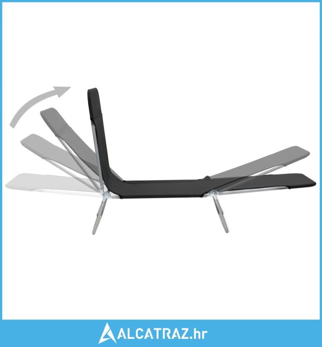 Sklopive ležaljke za sunčanje 2 kom čelik i tkanina crne NOVO