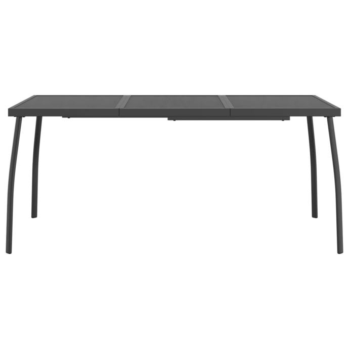 Tavolo Da Giardino GRAND SOLEIL Secur - Resina Polimerica Greenpol, Colore Antracite, 120x80x72 Cm, Made In Italy