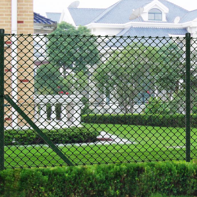 Zelena rešetkasta ograda 1,5 x 25 m sa stupovima vidaXL (140359)