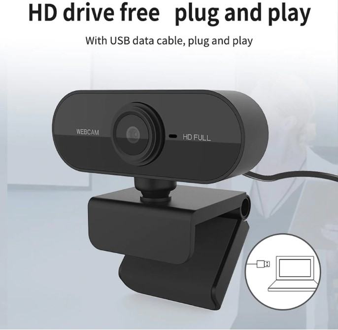 Web kamera 1080Mpx FULL HD, mikrofon, ugrađen nosač, USB, novo, zapak.