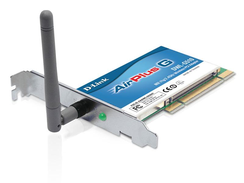D-Link DWL-G510 Wireless PCI Adapter, 802.11g, 54 Mbps