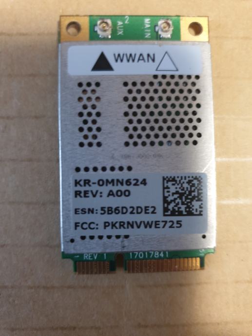 Dell 5720 PCIe Mini Card EVDO Verizon Wireless Mobile Broadband Mn624
