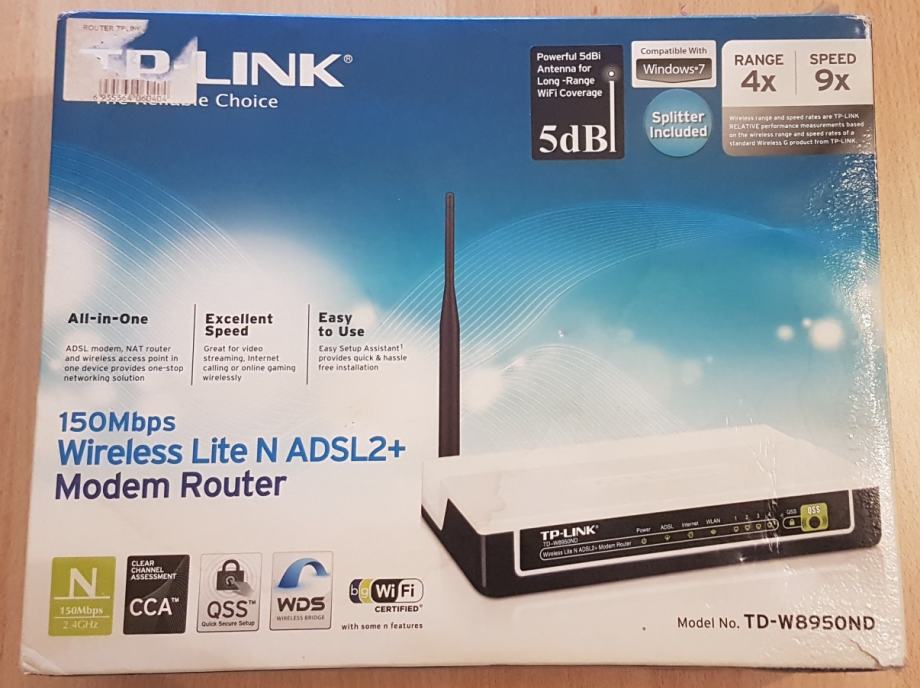 TP-LINK TD-W8950ND 150 Mbps Wireless Lite N ADSL2+ Modem Router