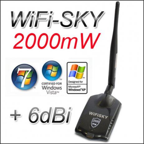 WiFiSKY 2000mW Wireless USB Kartica + 6dBi Antena RTL8187L