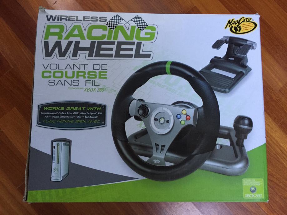 MAD CATZ WIRELESS RACING WHEEL WITH PEDALS FOR XBOX 360 NOVO