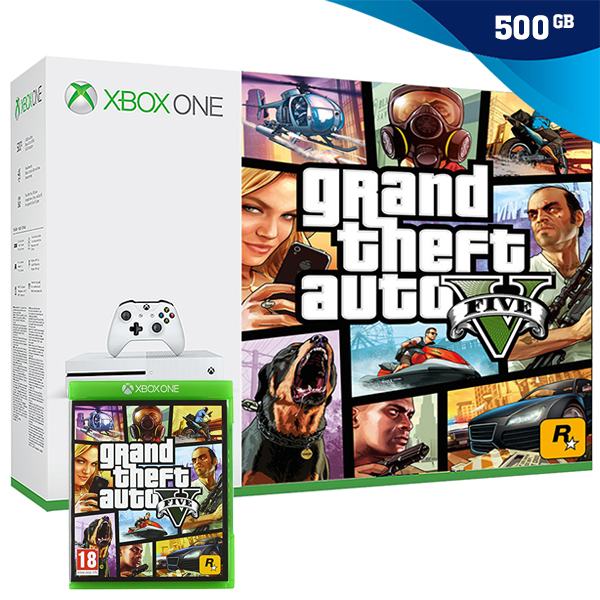 Xbox One S 500GB Slim + Grand Theft Auto V (GTA 5),TRGOVINA,NOVO!