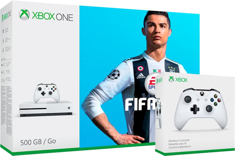 Xbox One Slim 500GB + FIFA 19 + 2x kontroler (XBox Slim - novo)