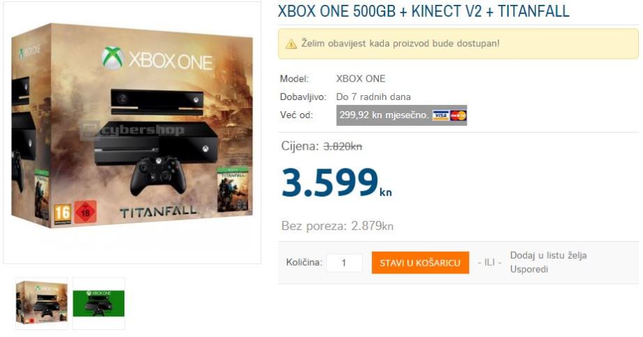 Xbox One 500GB + Kinect v2 + Titanfall