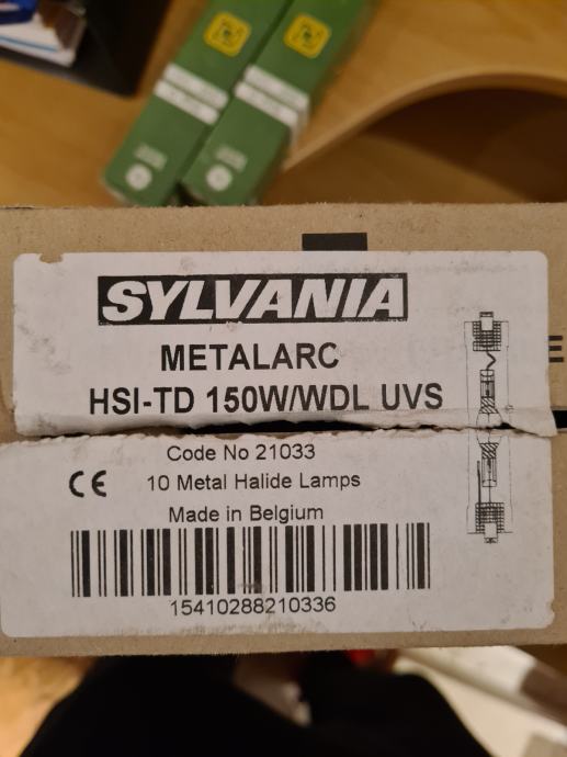 Sylvania Metalarc oznake HSI-TD 150W/WDL UVS Rx7s - Metal halogena