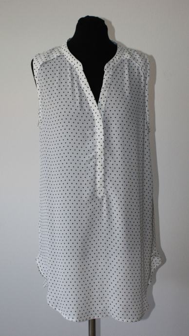H&M bluza tunika  bijele boje / crni print zvijezdica - vel. 42/L