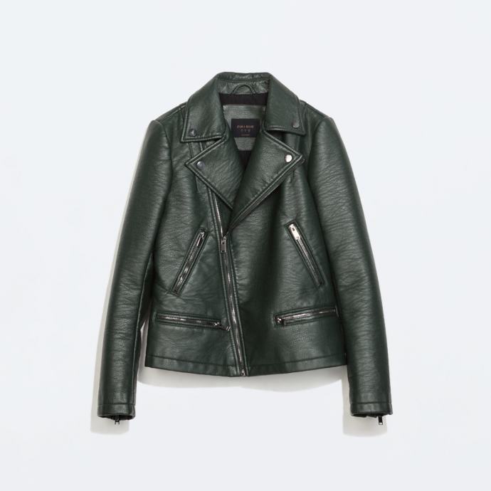 ZARA jakna- faux leather biker jacket 34 /XS