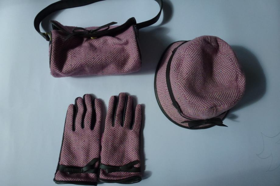 Esprit komplet torbica, šeširić, rukavice