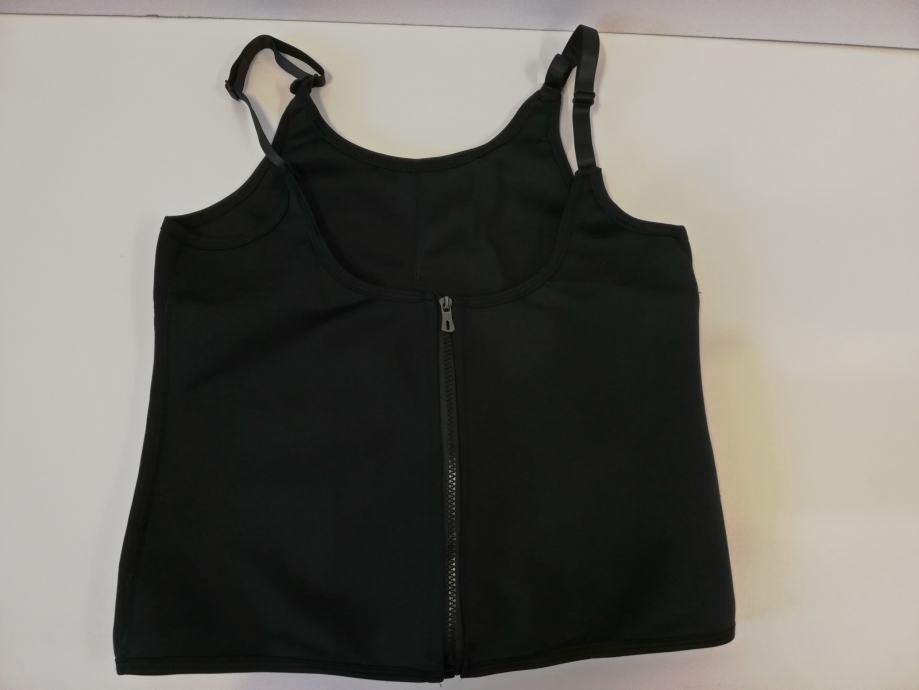 Novi dupli crni steznik - majica - sa kopčicama i cifom - broj XL