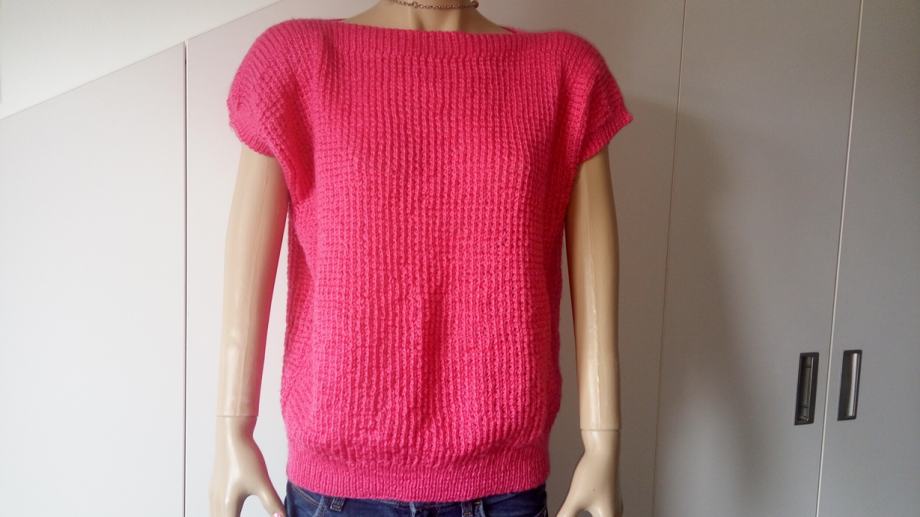 Ženski pulover bez rukava roze boje - šišmiš kroj - univerzalan broj
