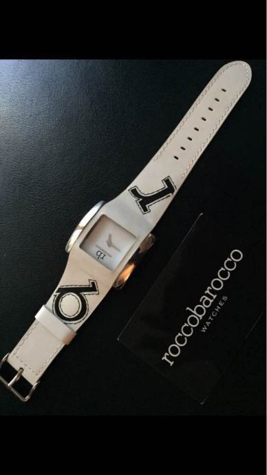 ROCCO BAROCCO original bijeli  kožni ženski logo sat