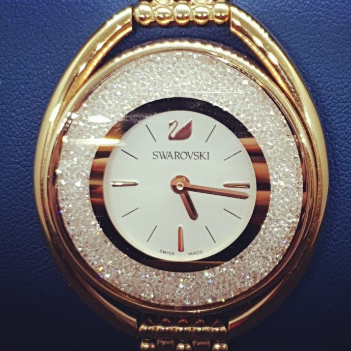 Eerlijk Verwoesten lunch Sat Swarovski Crystalline Oval Rose Gold Tone Bracelet Watch 5200341
