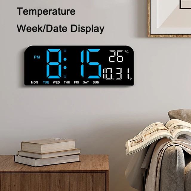 Digitalni zidni sat sa velikim brojkama i termo stanicom