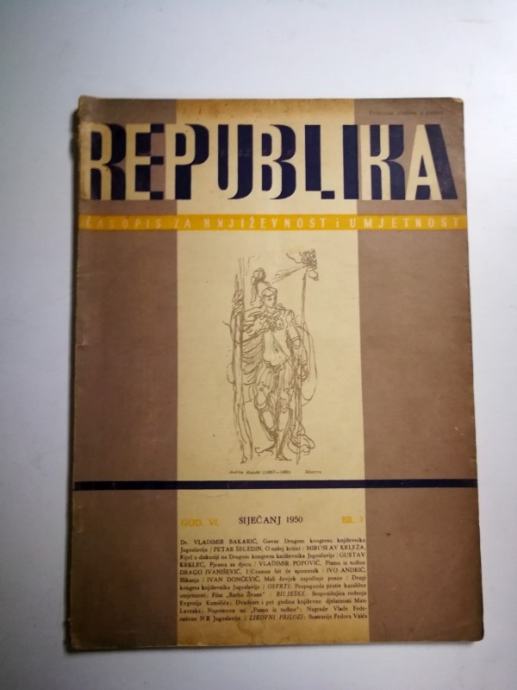 Republika : časopis za književnost i umjetnost ( br.1 / 1950. godina )