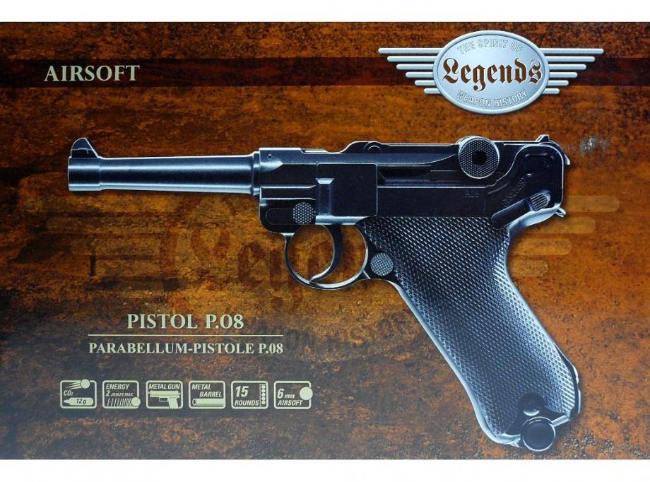 Zračni pištolj Luger Umarex p08 (ZG)+1500 kuglica+4 ampule co2