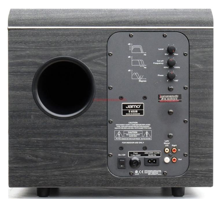 Aktivni subwoofer Jamo E6SUB crni, made in Denmark