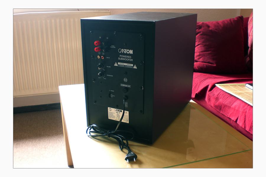 Canton AS 5 Subwoofer Attivo, Argento, 100 Watt, 38 Hz, Usato Con Amplificatore Integrato