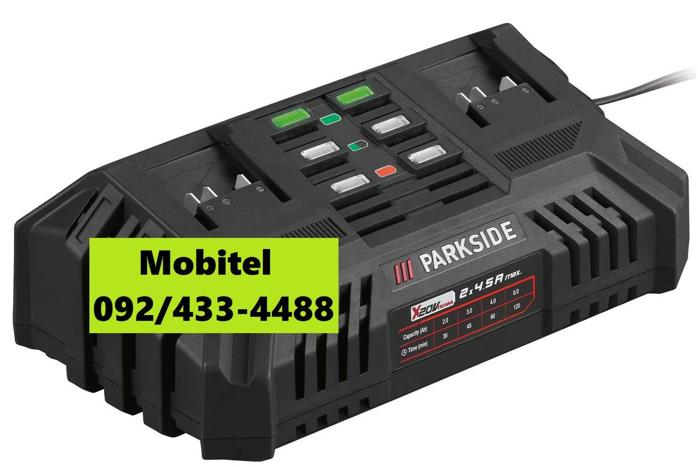 Caricabatterie Doppio Parkside PDSLG 20 B1 | 20V 2x4.5A | Per Batterie PARKSIDE X 20V Team - Foto 2