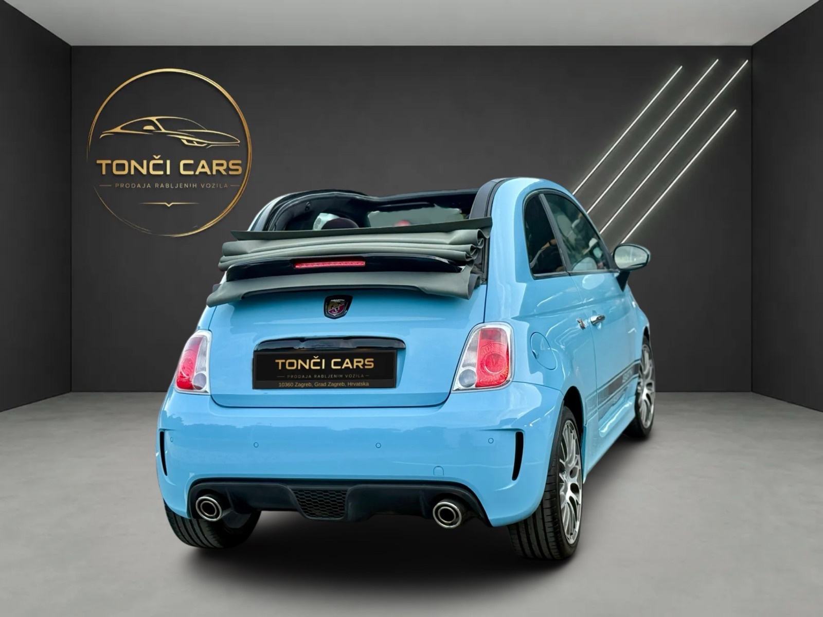 Abarth 500C 1.4 * CABRIO * BABY BLUE * AUTOMATIC * KAO NOVI *, pogled izvana - slika 2