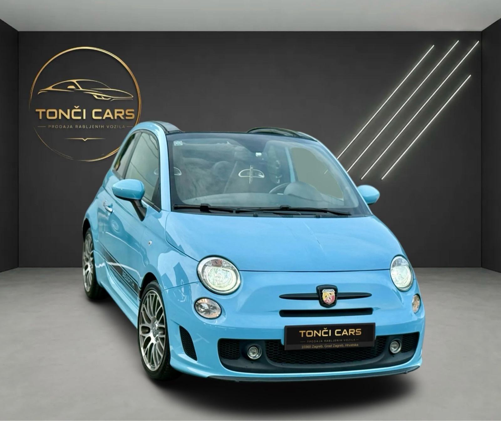 Abarth 500C 1.4 * CABRIO * BABY BLUE * AUTOMATIC * KAO NOVI *, pogled izvana - slika 3