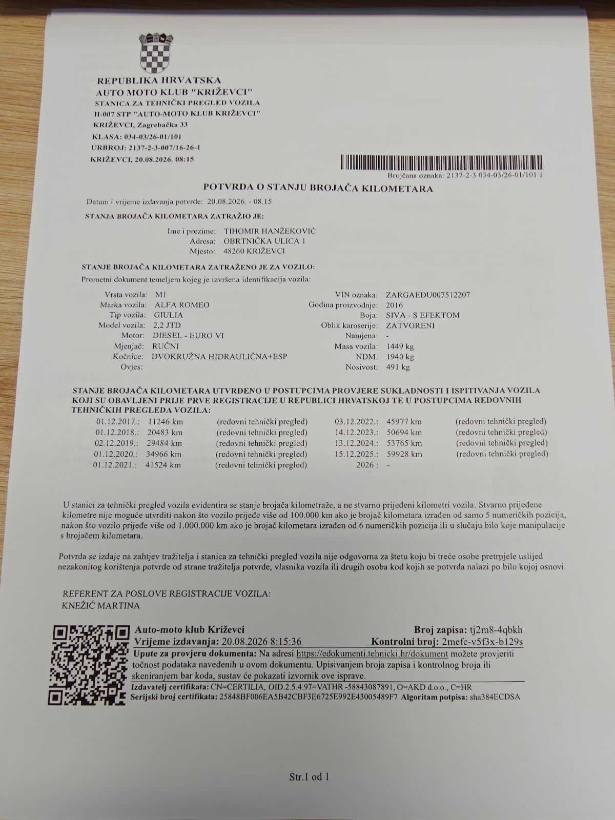 Alfa Romeo Giulia 2,2 JTDM, 2016.g., 64800 km!!!, fotografija 13
