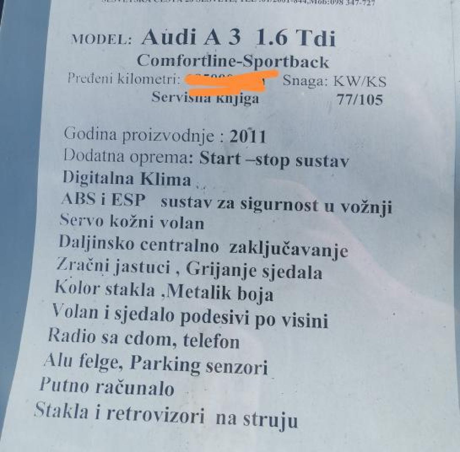 Audi A3 1,6 TDI, 2011 Comfortline-sportback, koža, rega do 3/2026, fotografija 10