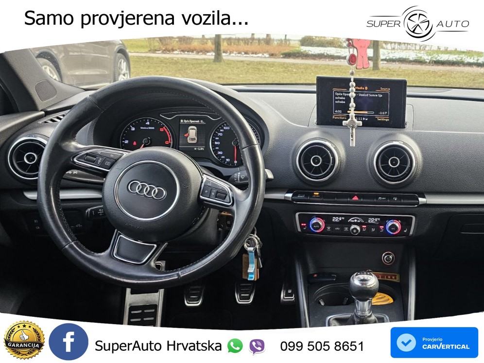 Audi A3 2.0 TDI 184 KS, REG 09/26 TEM+NAVI+GR SJED+PARK, fotografija 7