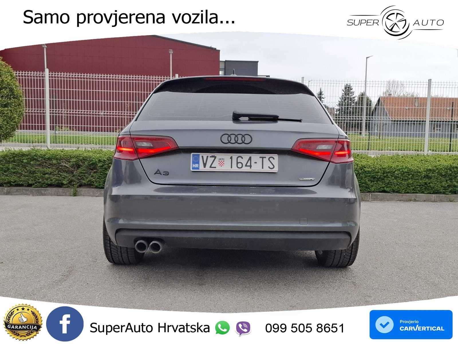 Audi A3 Sportback 2.0 TDI quattro Aut. 3x S line 184 KS, REG 01/27 TEM, fotografija 6
