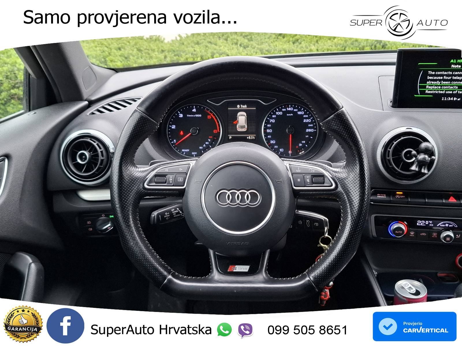 Audi A3 Sportback 2.0 TDI quattro Aut. 3x S line 184 KS, REG 01/27 TEM, fotografija 11