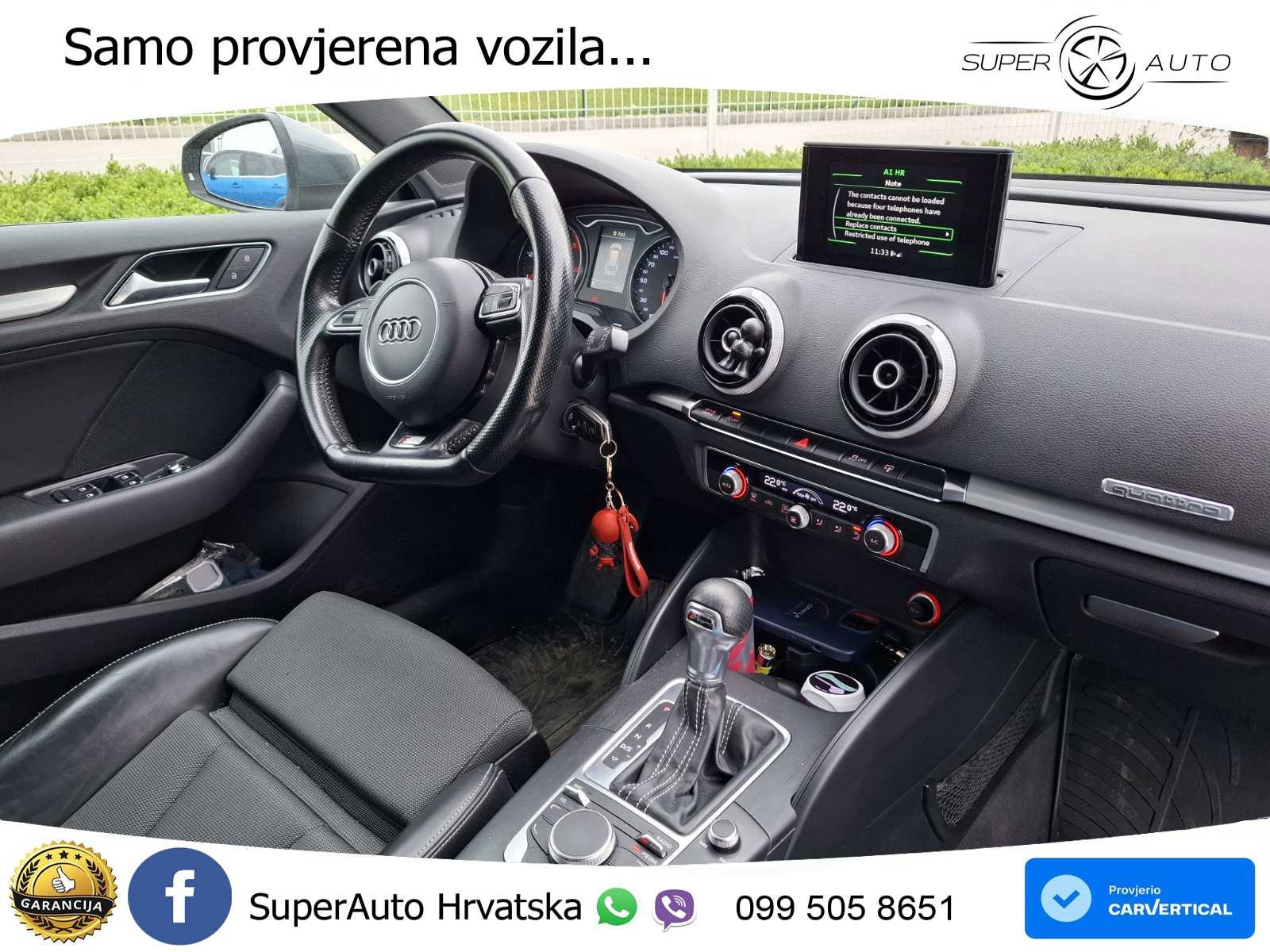 Audi A3 Sportback 2.0 TDI quattro Aut. 3x S line 184 KS, REG 01/27 TEM, fotografija 14