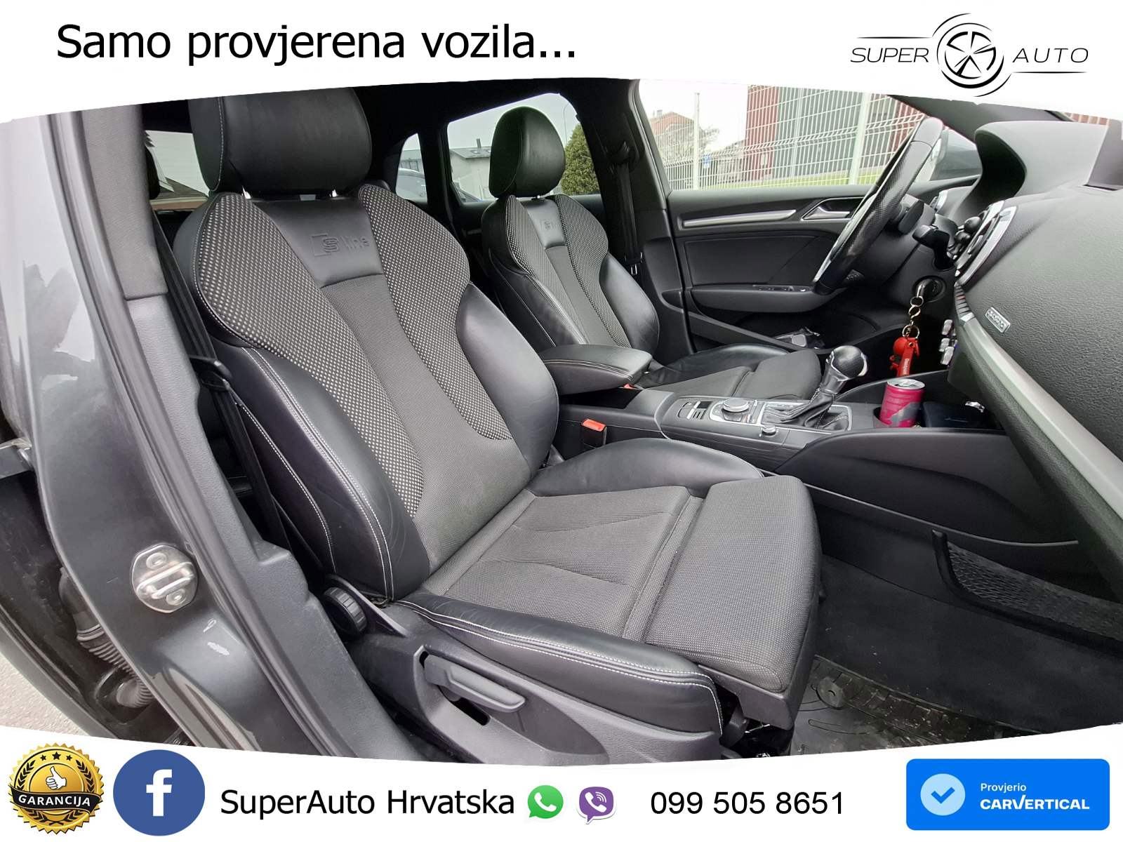 Audi A3 Sportback 2.0 TDI quattro Aut. 3x S line 184 KS, REG 01/27 TEM, fotografija 16