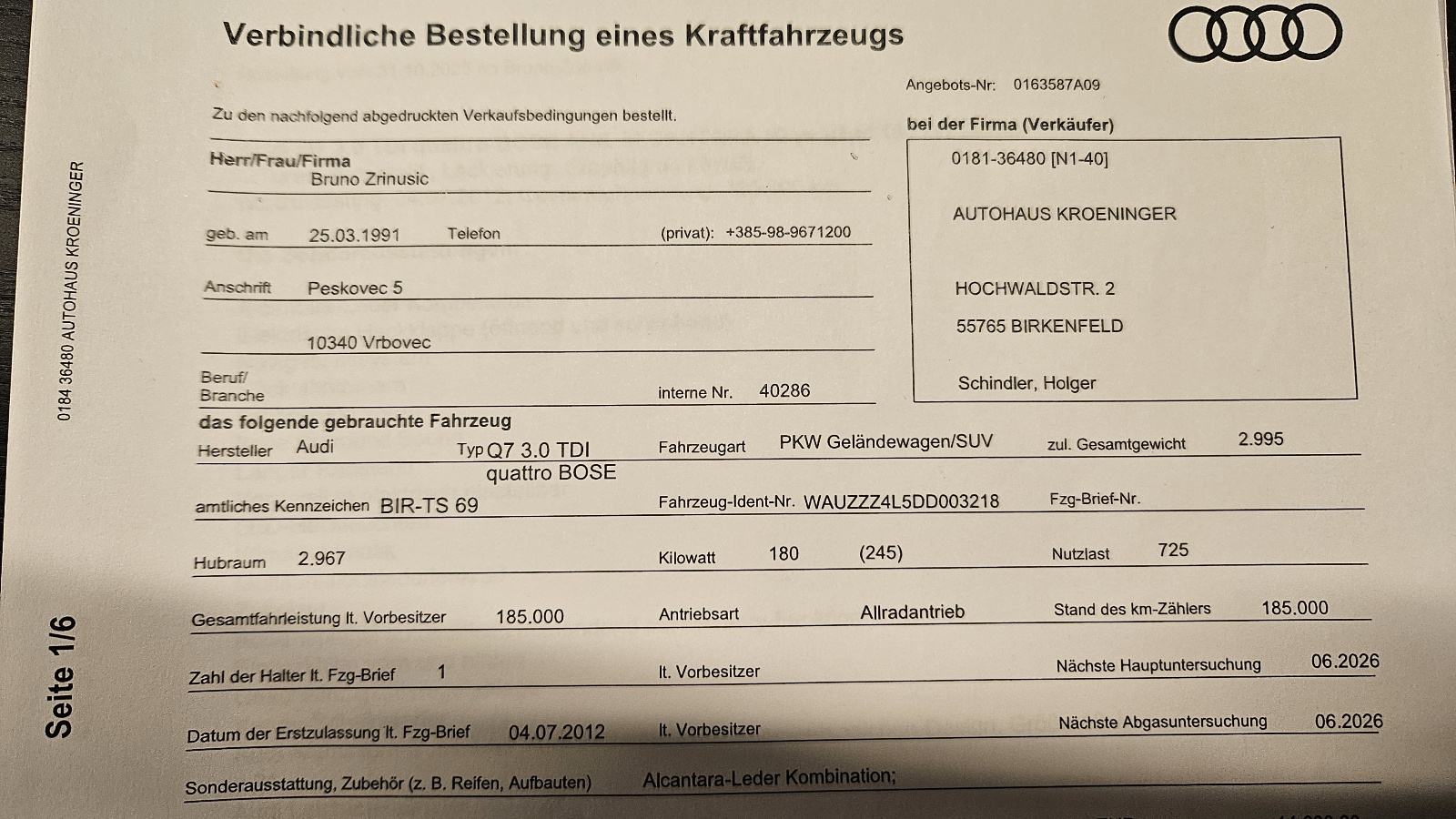 Audi Q7 3,0 V6 TDI automatik, fotografija 19