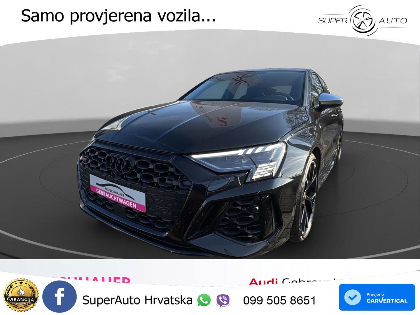 Audi RS3 Sportback 2.5 TFSI (400 KS) quattro S tronic LED+GR SJED+ACC, pogled izvana - slika 1