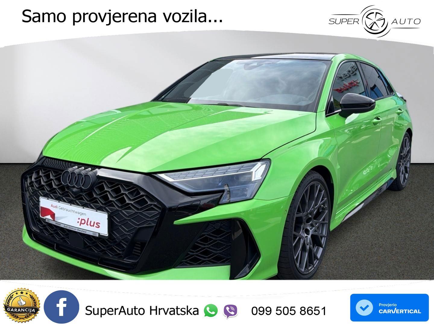 Audi RS3 Sportback 2.5 TFSI (400 KS) quattro S tronic LED+GR SJED+ACC, pogled izvana - slika 1