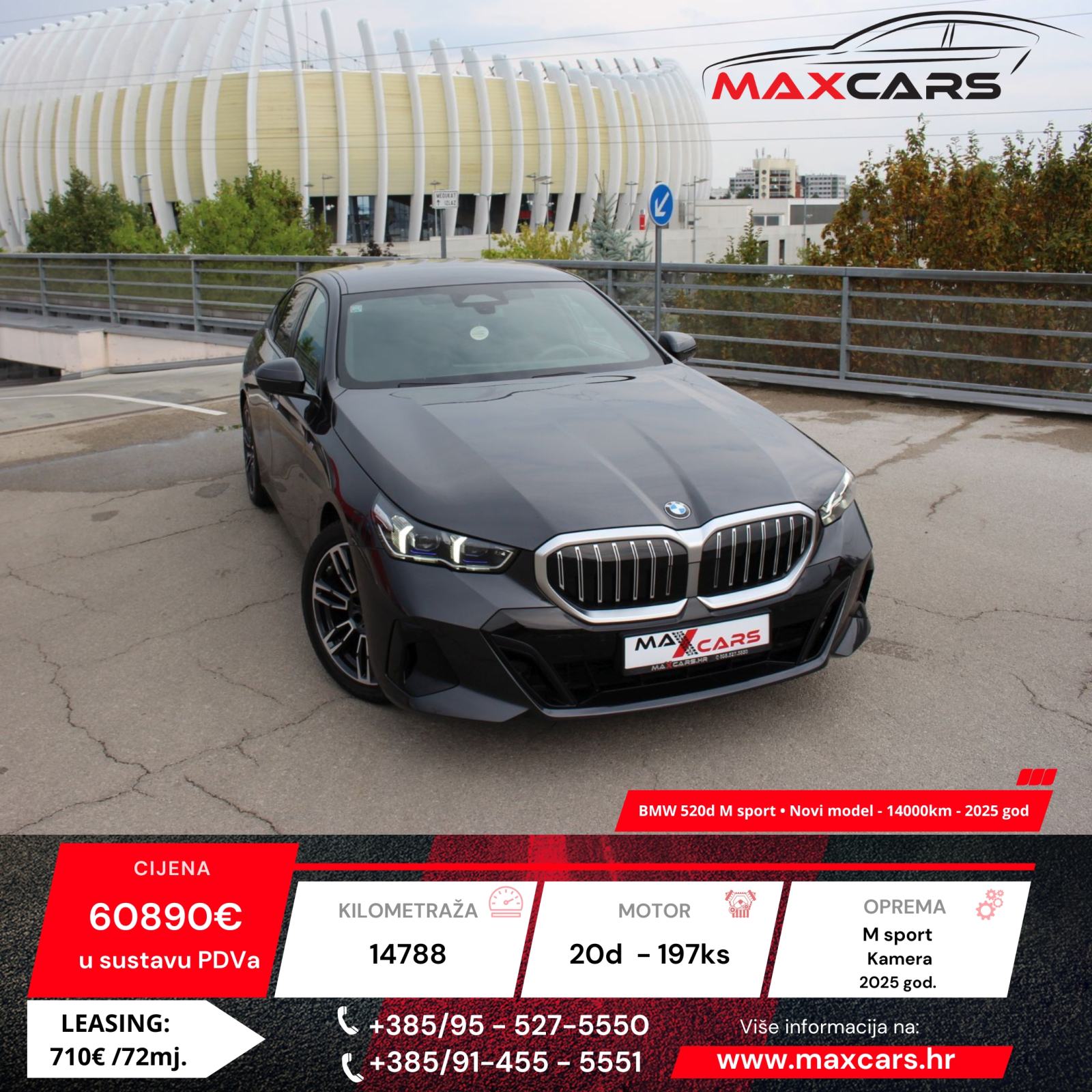 BMW 520d M-sport•Novi model•Virtual Cock.•Gr.sjed.•PDV•14000km•2025 g., pogled izvana - slika 1