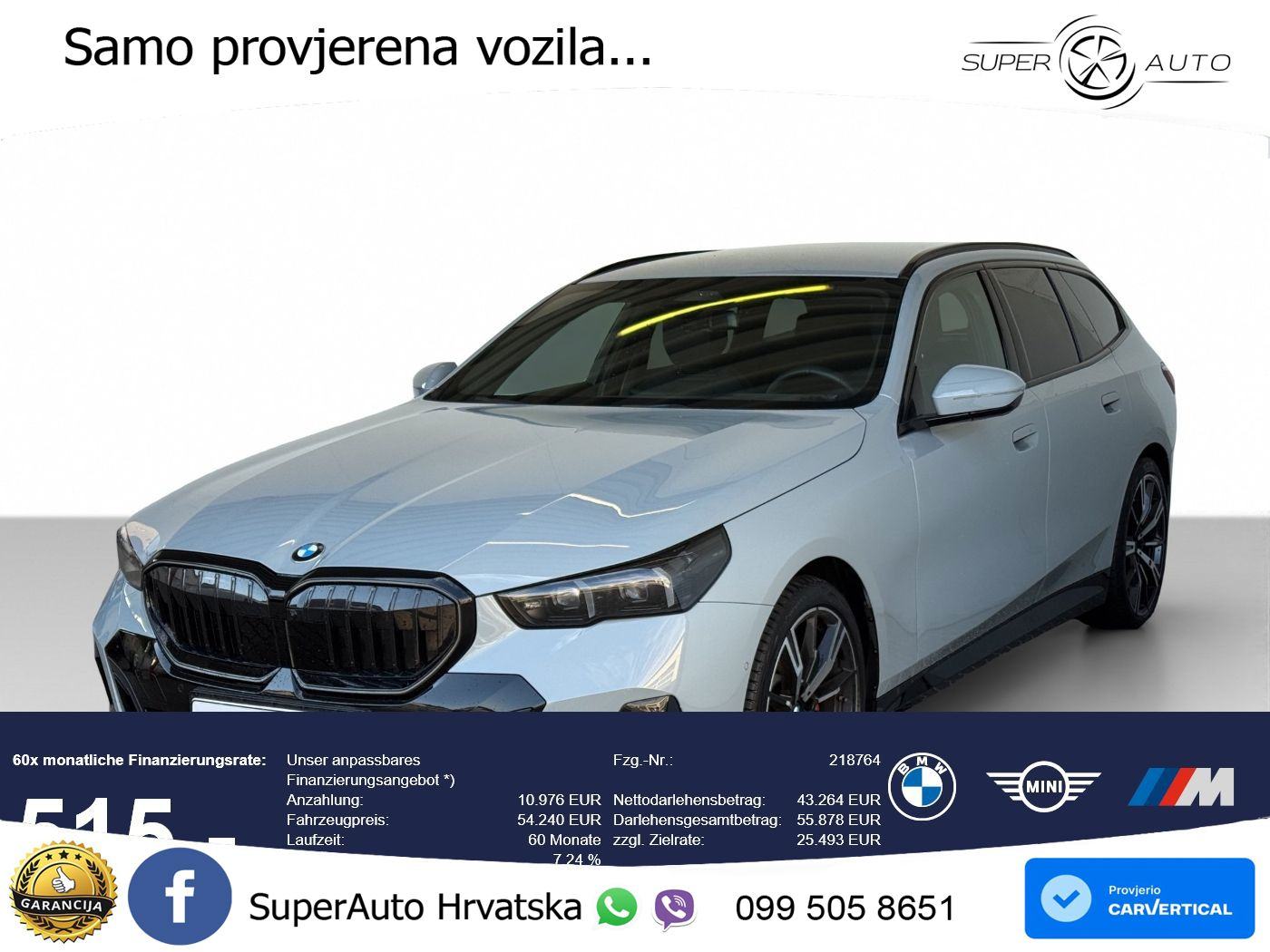 BMW 520d Touring (197 KS) xDrive Steptronic M Sport LED+GR SJED+ACC, pogled izvana - slika 1