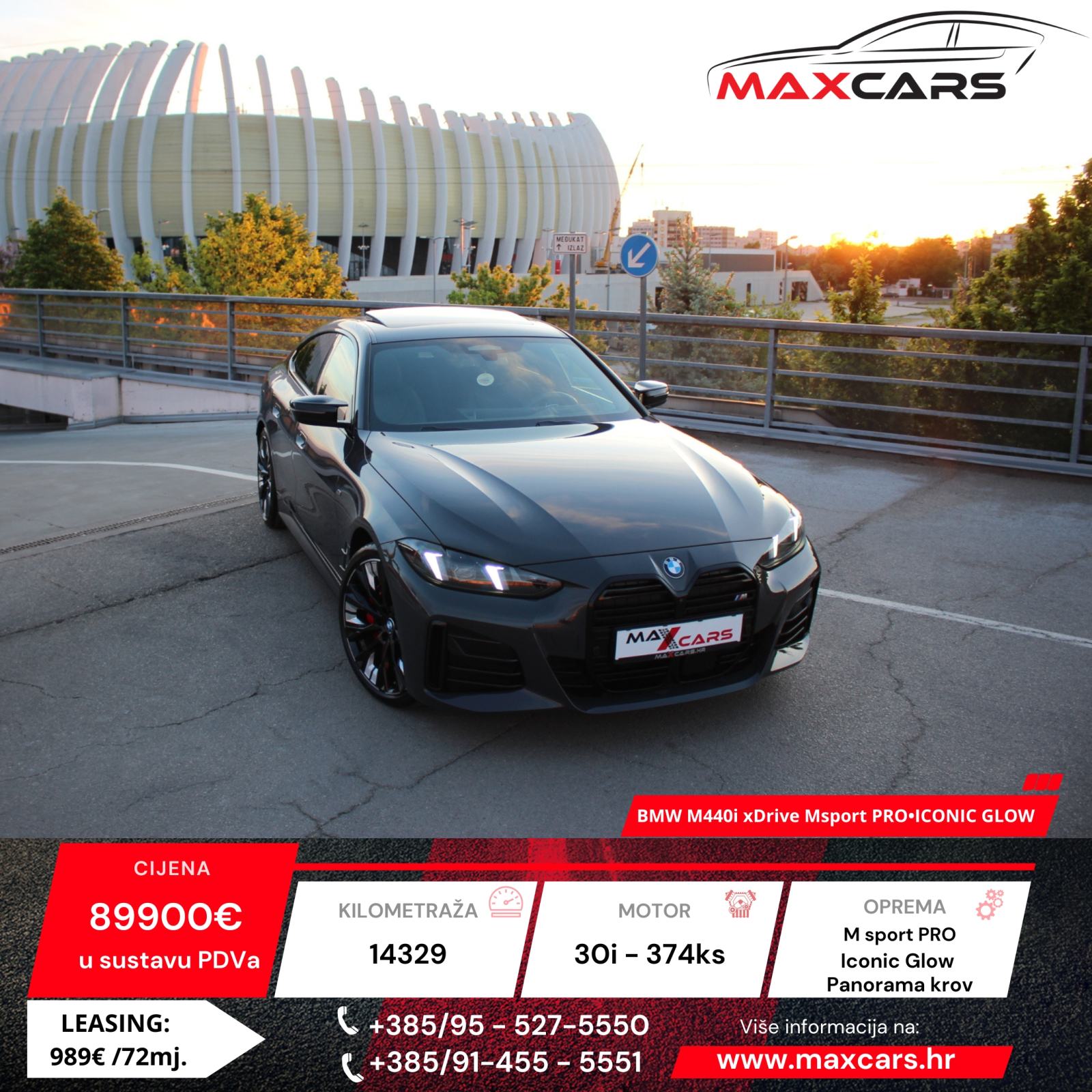 BMW M440i Gran Coupe•M sport PRO•Panorama•Kamera•Harman Kardon•R20•PDV, pogled izvana - slika 1