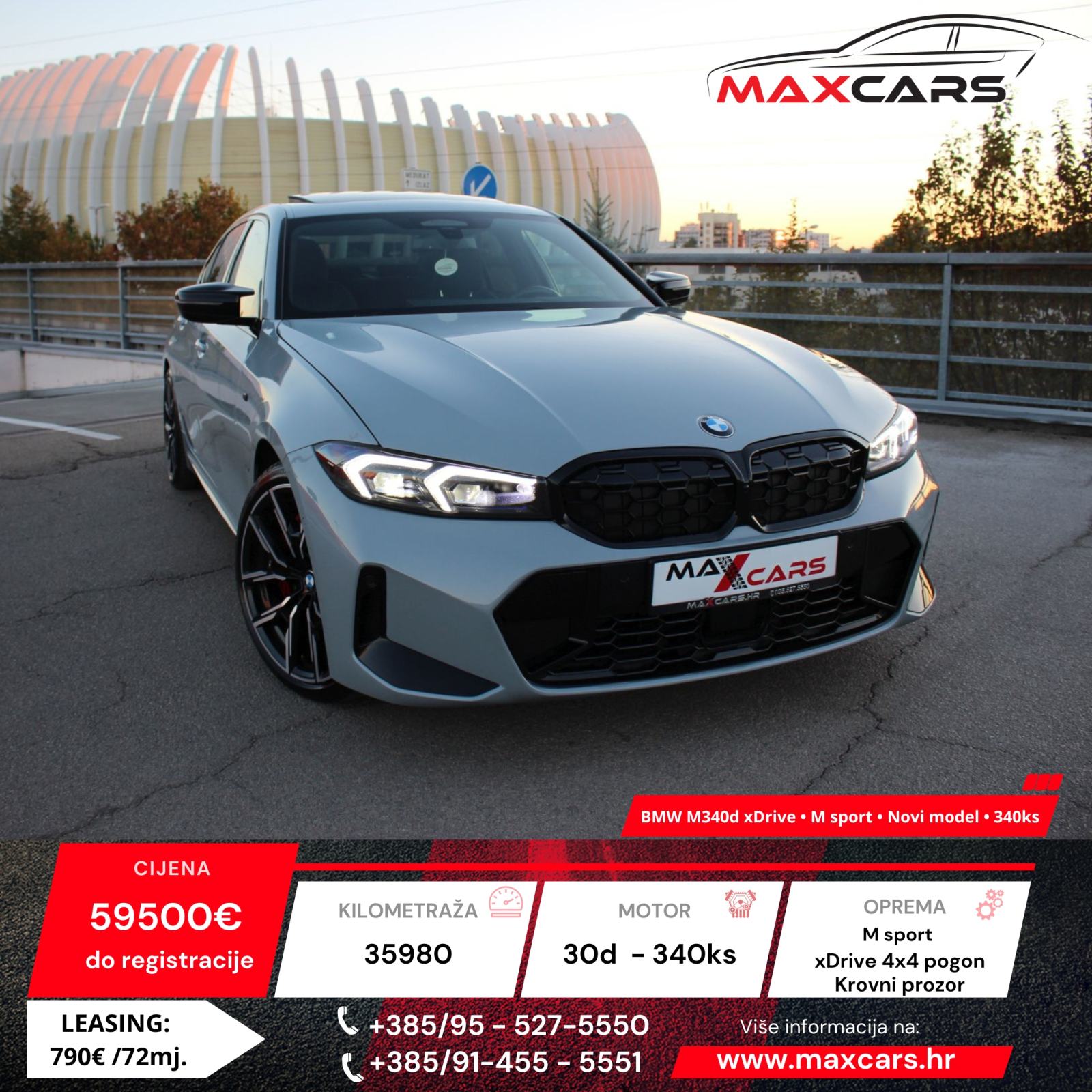 BMW M340d xDrive•Msport•Novi model•Krovni prozor•Head up•Kamera•340ks, pogled izvana - slika 1